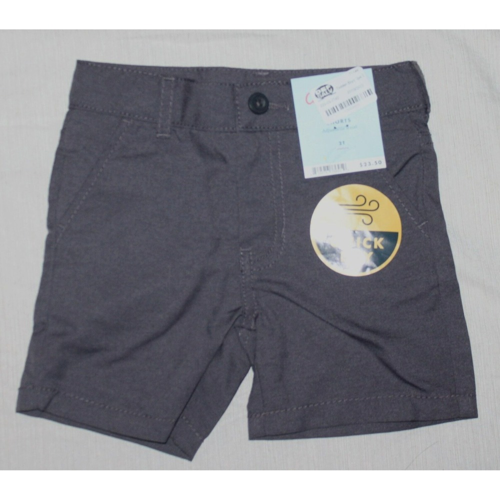 NWT Cat & Jack Size 2T Boys gray Adjustable Waist Flat Front Quick Dry Shorts